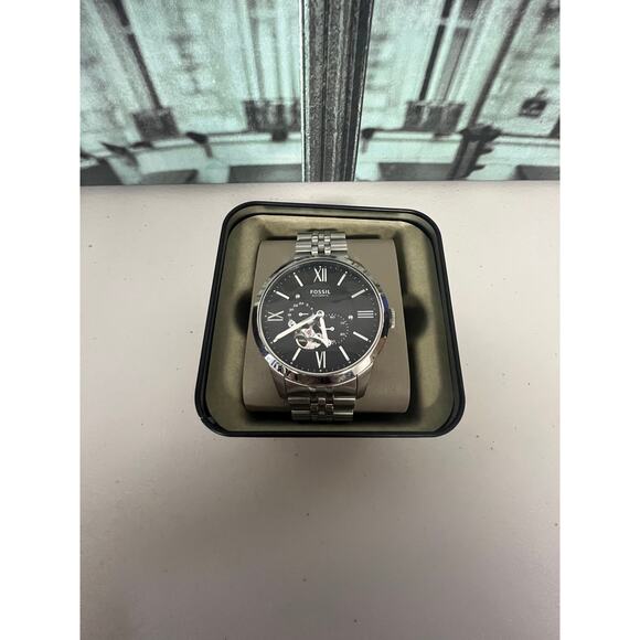 Fossil ME3107 Townsman Black Dial Silver Steel Strap Watch main image 4